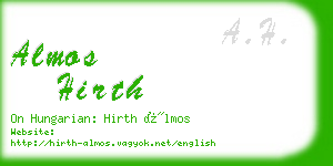 almos hirth business card